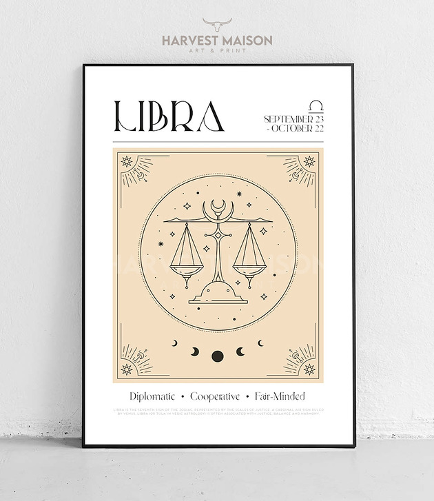 plakaty Plakat Znak Zodiaku Mystical Art Waga Prezent Dla Niej