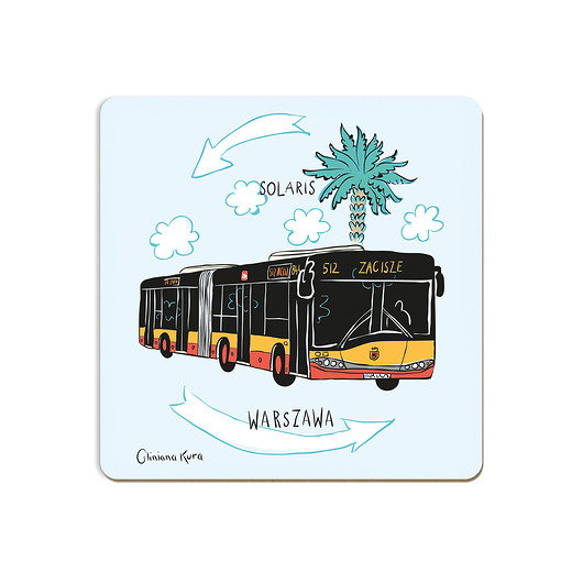 podkładki do kuchni Podkładka pod kubek Warszawa Autobus Solaris Urbino 18