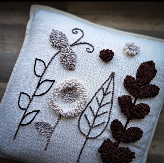 poduszki plecione Poduszka dekoracyjna  kwiaty boho