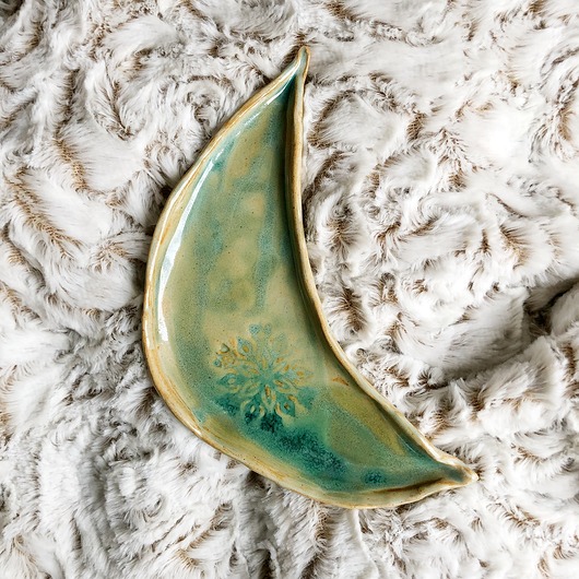 pojemniki na biżuterię Księżyc turkusowa podstawka ceramiczna