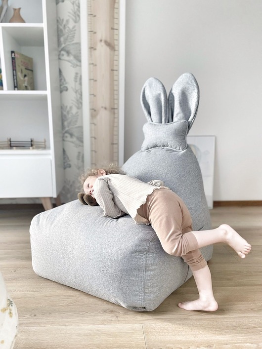 pufa dla dziecka Puf Funny Bunny szary