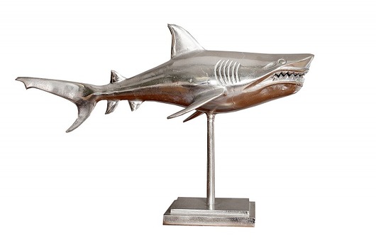 Dekoracja stojąca Fish ryba srebrna aluminium 70 Home Design