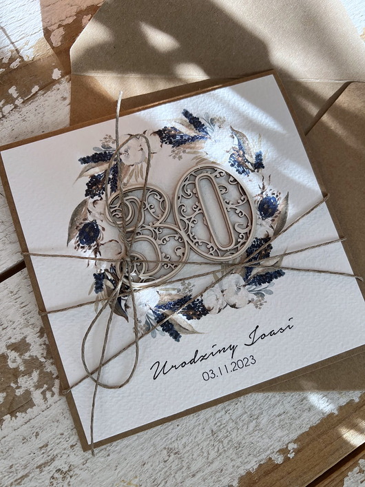 kartki scrapbooking Wyjątkowa ręcznie robiona kartka życzenia na 30 urodziny