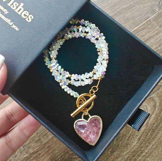 złote naszyjniki Klasyczny z kryształków duża zawieszka serce