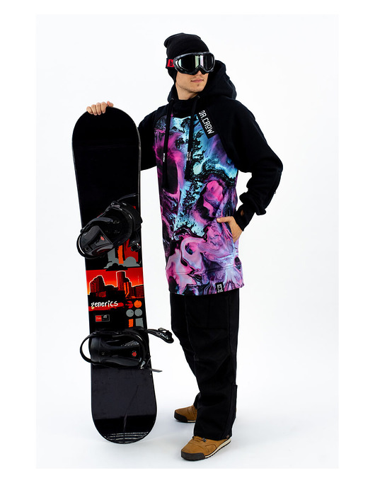 bluzy męskie Męska Bluza Snowboard DR.CROW Marble Neon