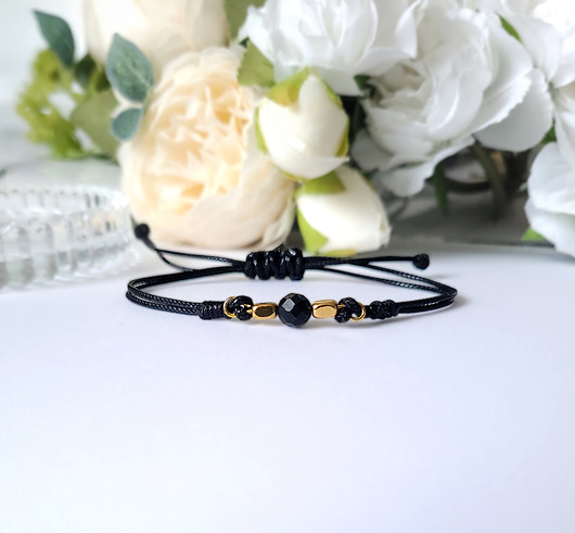 bransoletki z kamieni naturalnych Ochrona z Turmalinem- Czerń