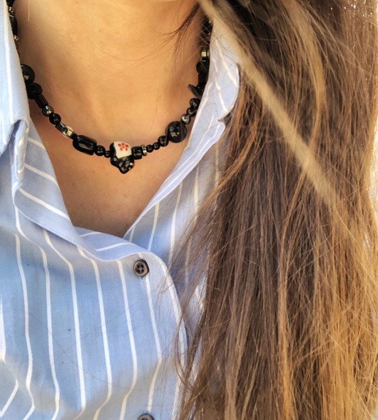czarny choker z krówką Luna by Sisters
