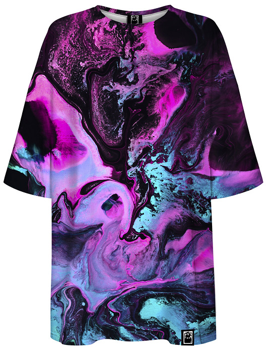 t-shirt damskie DR.CROW T-shirt Damski Oversize Neon Marble