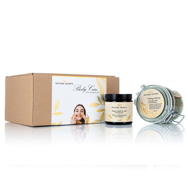 peelingi do ciała Zestaw Body Care - peeling + masło Melon z zieloną herbatą