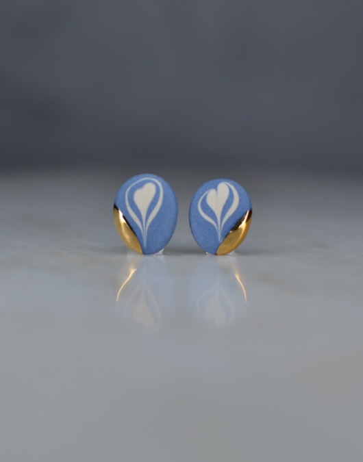 kolczyki ceramiczne Kolczyki ceramiczne zdobione złotem #011