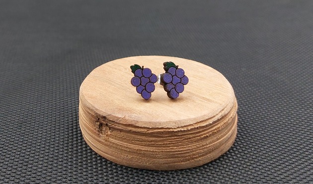 kolczyki drewniane Kolczyki drewniane WINOGRONA