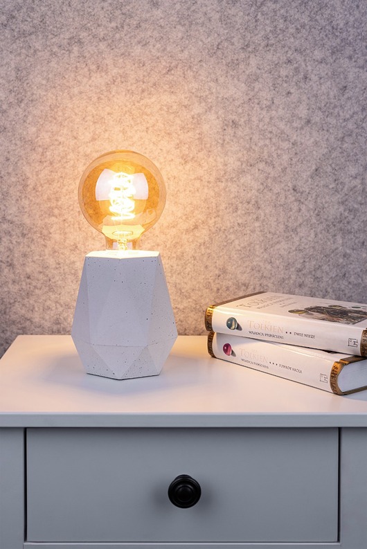 lampy stołowe Lampa Stołowa Beton Diament Biały