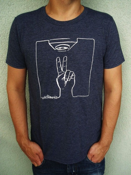 T-shirt unisex z autorskim wzorem - navy MUNGO