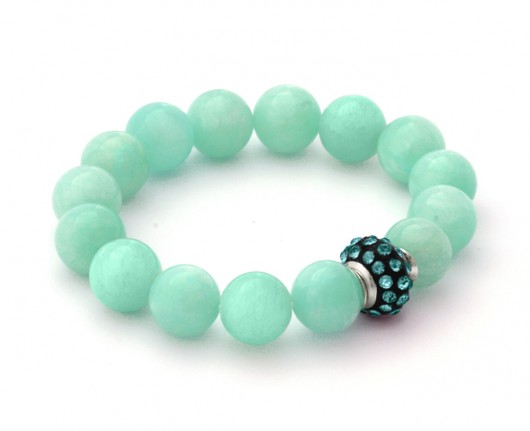 Mint jade with crystal bead II Lavoga