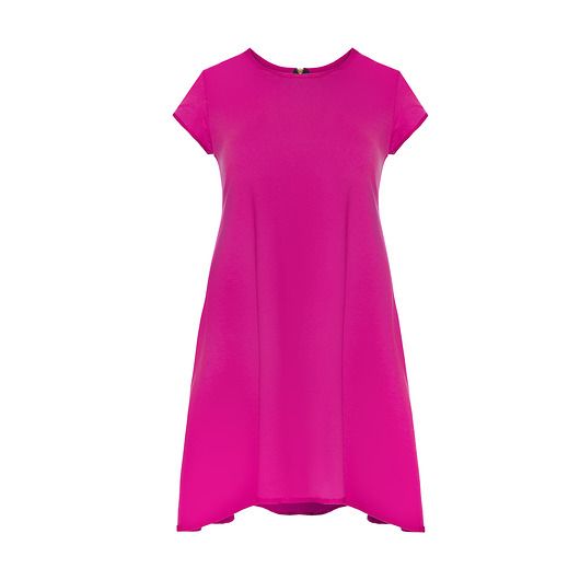 sukienki mini damskie Sukienka klosz dłuższy tył fuksja