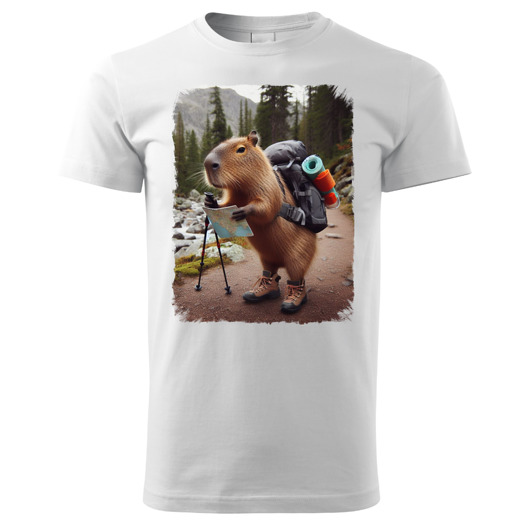 t-shirty męskie Tatra Art i kapibara turyściara na górskim szlaku v2