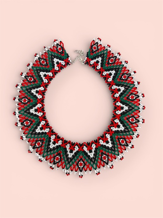 korale Lemkowska krywulka z czeskiego koralika 