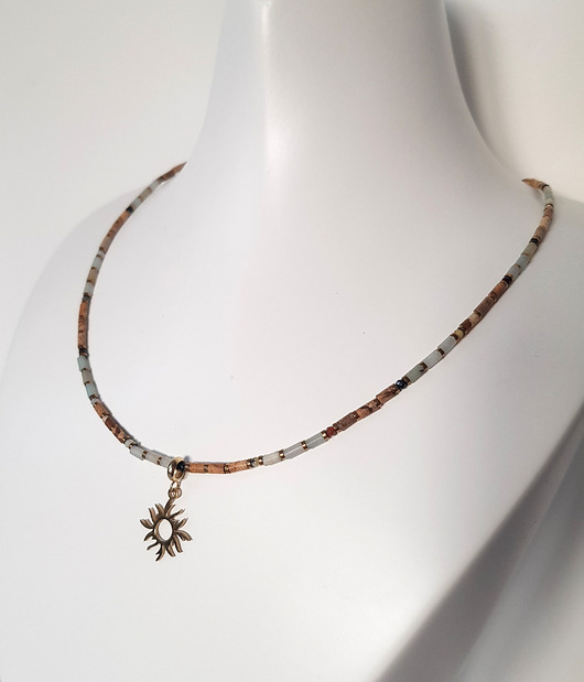 wisiory Naszyjnik z Jaspisem Kolory Ziemi v 2