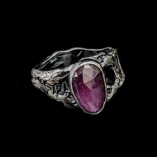 pierścionki srebrne Pierścionek turmalin asymetrycznie