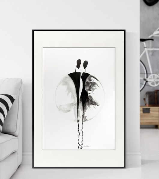 grafika 50X70 cm wykonana ręcznie MiniMalArt
