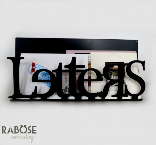 NOWOŚĆ Wiszący pojemnik na listy LETTERS czarny Rabose Workshop