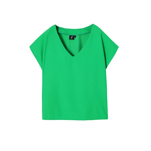 t-shirt damskie Vija - Zielona bluzka z wizkozy