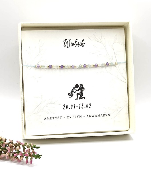 bransoletki z kamieni naturalnych Bransoletka zodiakalna Wodnik