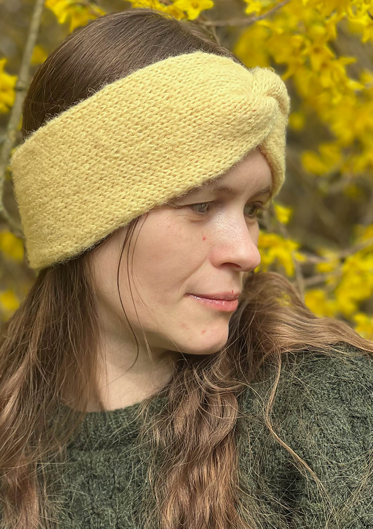 opaski do włosów Opaska z alpaki i jedwabiu masełko