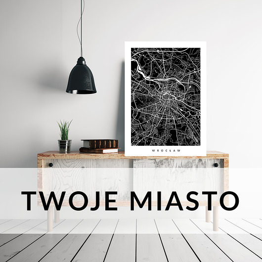 PLAKAT DOWOLNE MIASTO - mapa miasta PLAKATY GEOMETRYCZNE