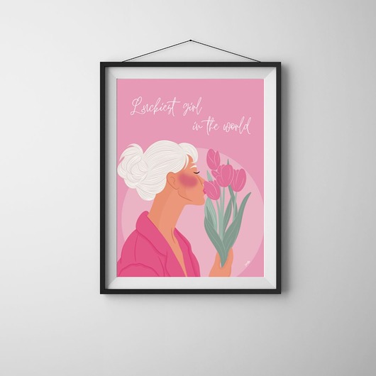 grafiki i ilustracje Plakat Lucky Pink