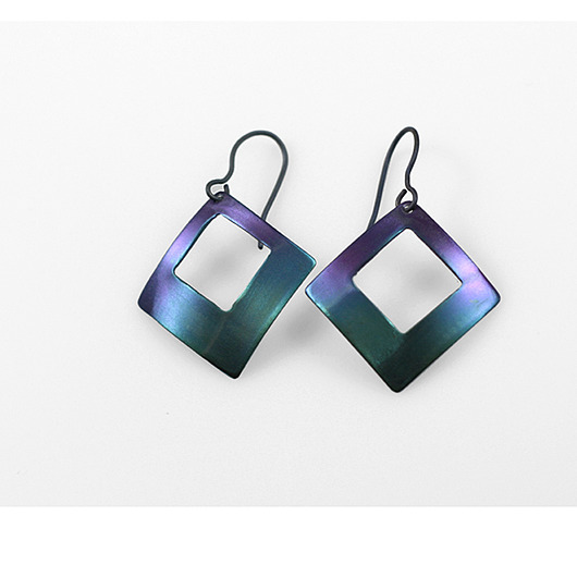 kolczyki - inne Tytanowe romby