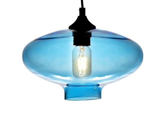 lampy wiszące Lampa wisząca COLOR OF NATURE - niebieskie szkło