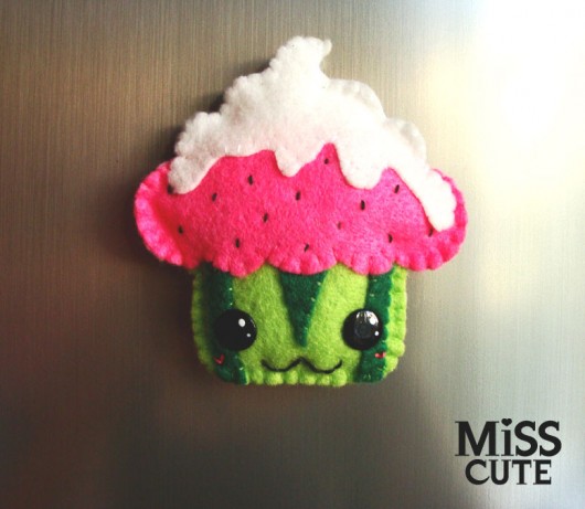 Watermelon Cupcake magnes Miss Cute