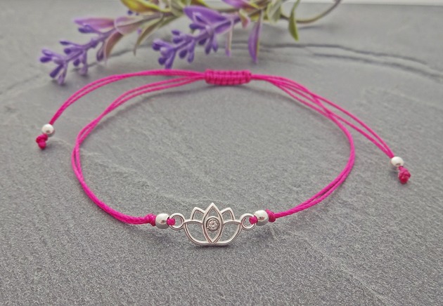 Bransoletka Lotos z Kamieniem Swarovski Srebro 925 Loa Jewellery