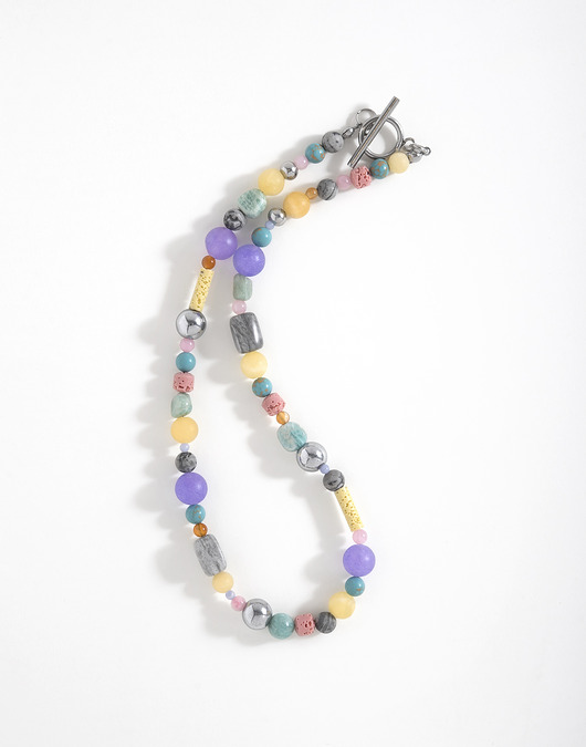 kolie Kolorowy naszyjnik z kamieni naturalnych