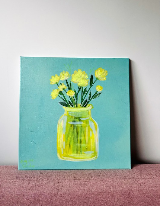 obrazy Obraz Kwiaty w szklanym wazonie