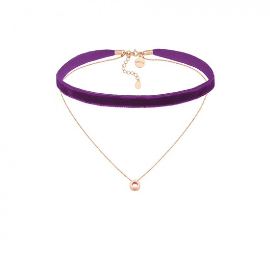 Fioletowy aksamitny choker z karmą SOTHO
