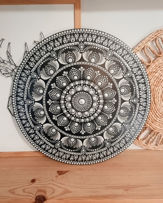 Ozdoby na ścianę OD RĘKI Mandala dekoracja na ścianę