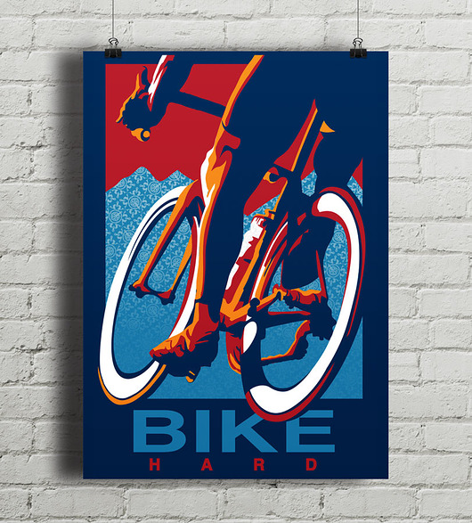 Bike Hard - plakat 50x70 cm minimalmill