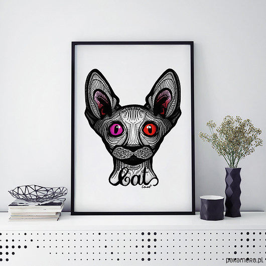 Plakat  -70% DOTWORK CAT | 30x40 WISIMITU