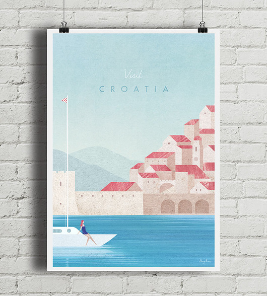 plakaty Dubrownik - Chorwacja - vintage plakat art giclee
