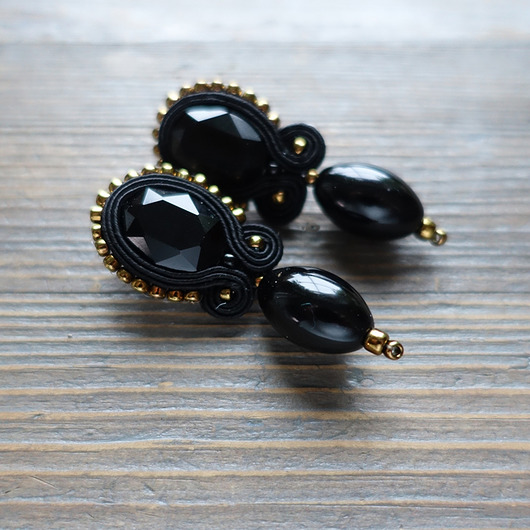 Eleganckie kolczyki sutasz Mró Soutache