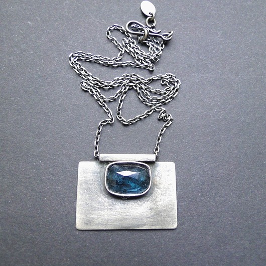 srebrne naszyjniki Naszyjnik Green Kyanite 002