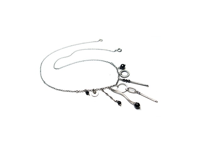 srebrne naszyjniki Patyczki vol. 10 /onyks / - naszyjnik