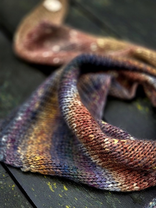 szale damskie Nakrapiana miodem / asymetryczna chustka