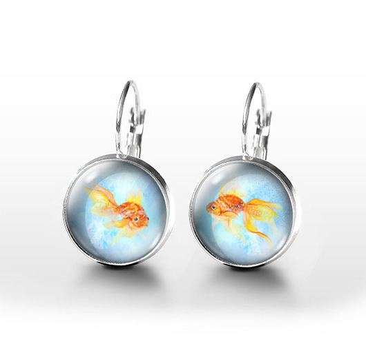 kolczyki szklane Kolczyki - Złota rybka