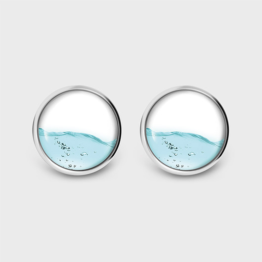 kolczyki szklane Kolczyki sztyfty - Woda - grafika