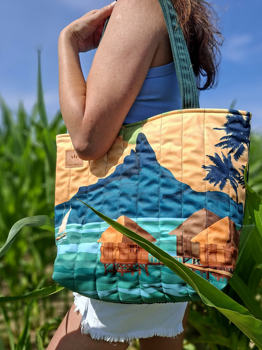torby na ramię Pikowana duża torba shopper Bora-Bora