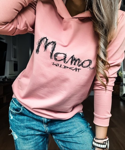 bluza z kapturem damska Bluza Mama Różowa Kaptur