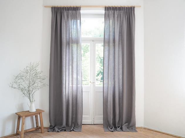 Zasłona z TAŚMĄ TRUE GREY so linen!